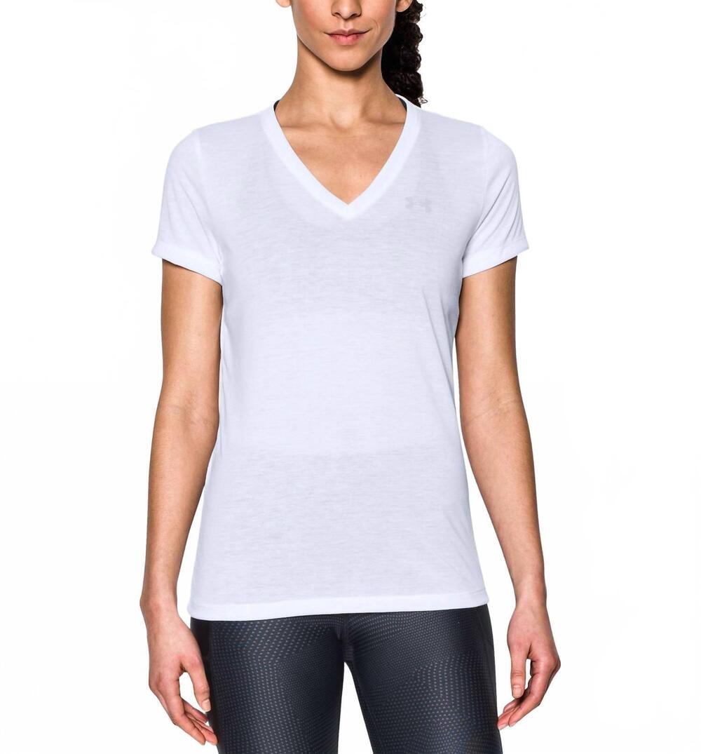 NEW UNDER ARMOUR medium activewear short sleeve t-shirt in white/overcast gray